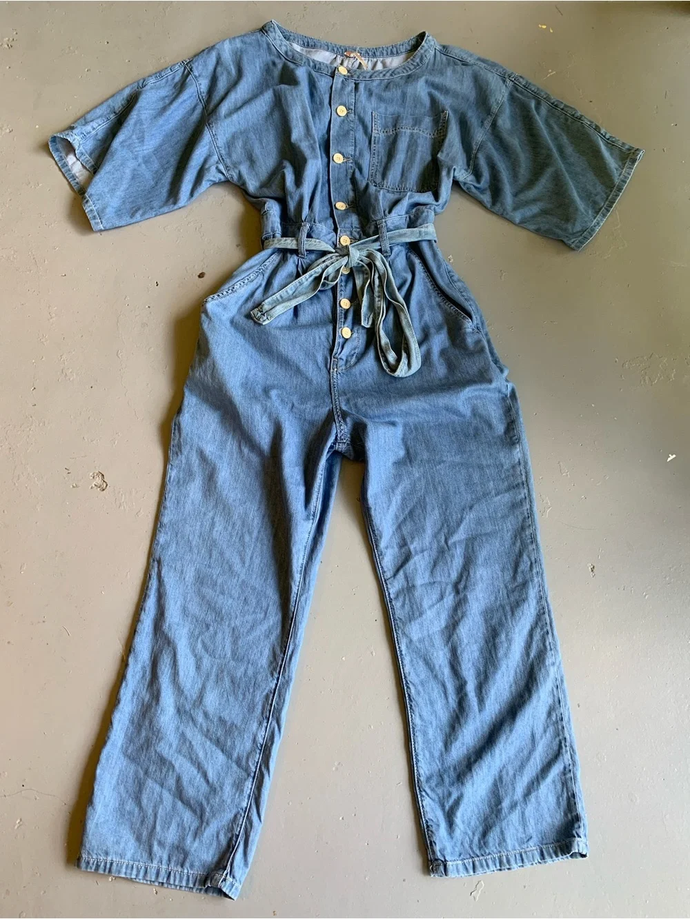 NWOT Free People Marley Jumpsuit Loco Blue
